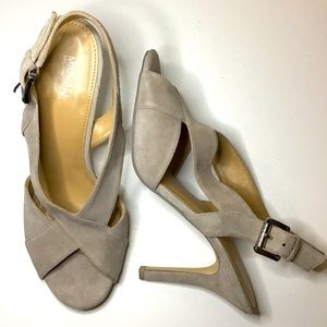 Michael Kors "Becky" Gray Suede Heels 8.5